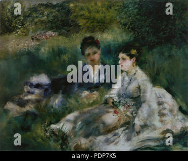 28 Pierre-Auguste Renoir - Deux femmes dans l'herbe Stockfoto