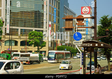 Blick auf die Stadt von Suidocho, Präfektur Kumamoto, Japan Stockfoto