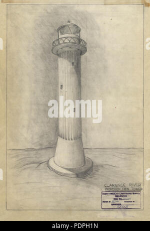 34 Clarence River Licht - vorgeschlagene Turm Künstler Eindruck, 1951 Stockfoto