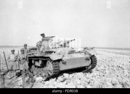 39 zerstörten Panzer III in der Nähe von Tobruk 1941 Stockfoto