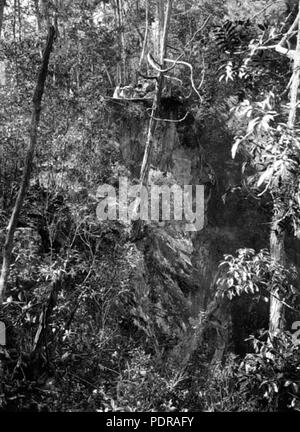 101 Queensland State Archive 1314 Touristen mit Blick von oben in den Hypipamee Krater in der Nähe von HERBERTON NQ c 1935 Stockfoto