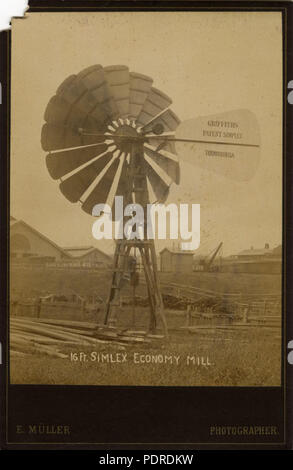 120 Queensland State Archive 5873 16 ft simplex Wirtschaft Windmühle Toowoomba c 1890 Stockfoto