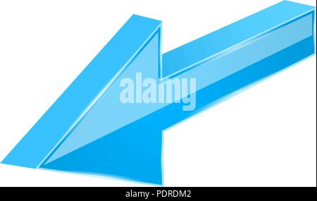 Blauer Pfeil. 3d-vorherigen Zeichen Stock Vektor