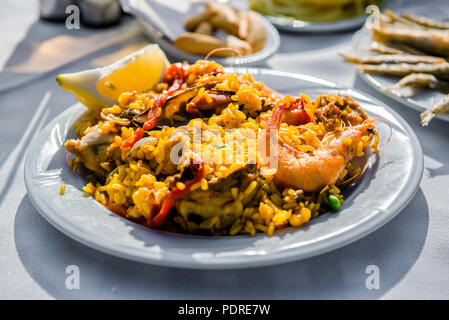 Gemischte Paella close-up Stockfoto