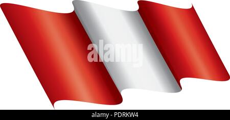 Peru Flagge, Vector Illustration auf weißem Hintergrund Stock Vektor