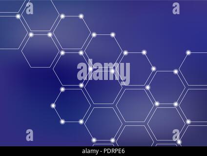 Neuronale Netz oder blockchain Vector Illustration Hintergrund Stock Vektor