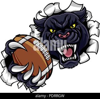 Black Panther-American-Football-Maskottchen Stock Vektor