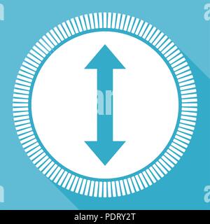 Pfeil editierbare Flachbild Vektorsymbol, quadratische Schaltfläche "Web", blau Computer und Smartphone Anwendung anmelden Eps 10. Stock Vektor