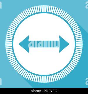 Pfeil editierbare Flachbild Vektorsymbol, quadratische Schaltfläche "Web", blau Computer und Smartphone Anwendung anmelden Eps 10. Stock Vektor