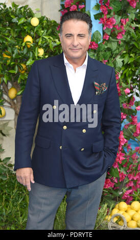 Foto muss Gutgeschrieben © Alpha Presse 079965 16/07/2018 Andy Garcia Mamma Mia, hier gehen wir wieder Weltpremiere auf Eventim Apollo Hammersmith London Stockfoto