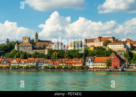 Meersburg, Stadt im deutschen Bundesland Baden-Württemberg am Bodensee (Bodensee), berühmt für die mittelalterliche Meersburg. Wie gesehen, fr Stockfoto