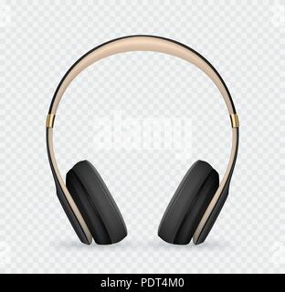 Vektor realistische Kopfhörer für Element Werbung Music Festival. Stock Vektor