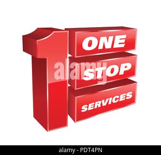 1 Stop von Diensten banner Vector Illustration für Unternehmen. Stock Vektor