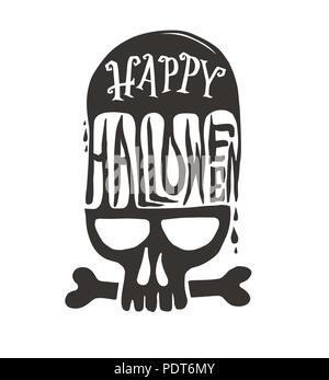 Happy Halloween mit dem Schädel. Vector Illustration für Halloween Vector Illustration. Stock Vektor
