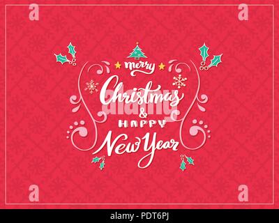 Ein Holly Jolly Christmas Schriftzug. Hand skizziert Grafik vektor Illustration für Weihnachten Karte und Poster. Stock Vektor