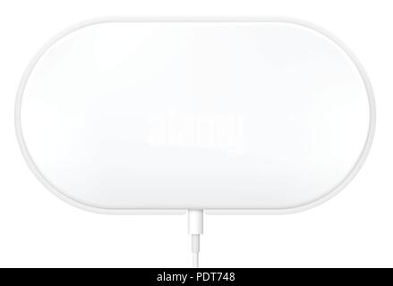 Drahtlose Aufladen mockup. Vector Illustration. Stock Vektor