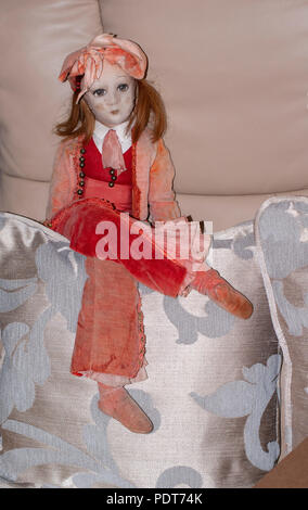 Antike Boudoir Tuch alte Puppe Stockfoto
