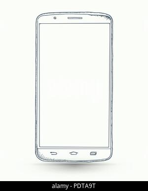 Neue realistische Smartphones mockups auf weißem Hintergrund. Vektor Illustration für Druck, Web-Elements, Spiel und Anwendung mockup. Stock Vektor