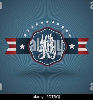 4. Juli Beschriftung für Independence Day. Vector Illustration. Stock Vektor