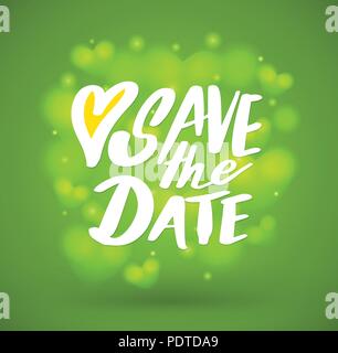 Datum speichern, Tinte hand Schrift. Stock Vektor