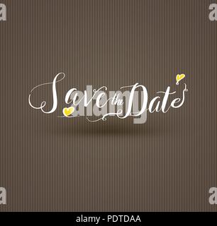 Datum speichern, Tinte hand Schrift. Stock Vektor