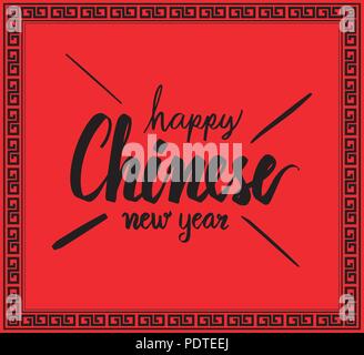 Happy Chinese New Year-Schriftzug. Vector Illustration. Stock Vektor