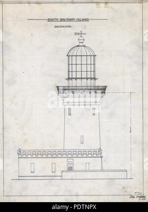 195 South einsame Insel, Licht, tower Umrisse, 1878 Stockfoto