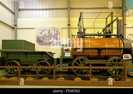 Stephenson Railway Museum North Shields Killingworth Billy Welten 3. älteste Lokomotive Stockfoto