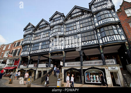 Grosvenor Einkaufszentrum Gebäude Teil der Chester Reihen auf der Bridge Street Chester Cheshire England Großbritannien Stockfoto