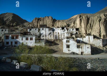 Altes Haus in der Wüste mit in Ladakh, Indien Stockfoto