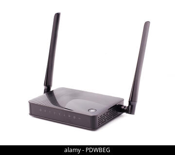 Die drahtlose Wi-Fi-Router auf einem weissem Hintergrund Stockfoto