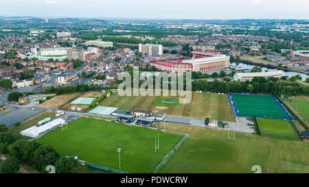Nottingham Stadien aus der Luft Stockfoto
