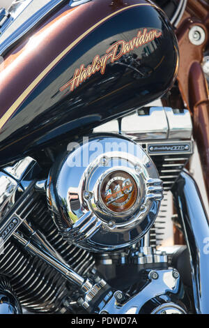 Harley Davidson Motorrad Motor Nahaufnahme Stockfoto