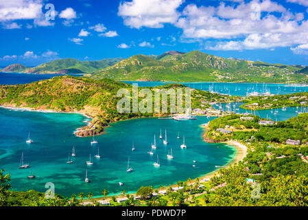 Shirley Heights, Antigua und Barbuda Blick vom übersehen. Stockfoto