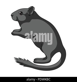 Grau gerbil. Tiere einzelnen Symbol im Comic-stil Vektor Symbol lieferbar Abbildung. Stock Vektor