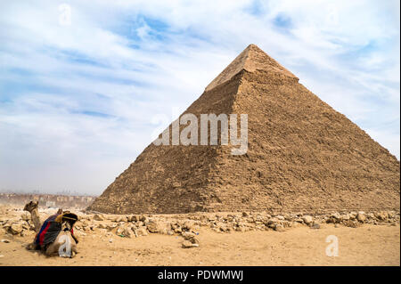 Die großen Pyramiden in Gizeh, Kairo, Ägypten Stockfoto