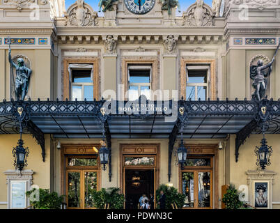 Eingang zum Casino Monte = Carlo, Monaco. Stockfoto