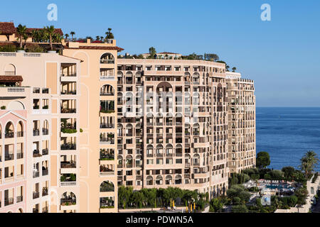 Luxus Apartment Gebäude detail, Fontvieille, Monaco Stockfoto
