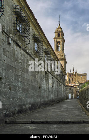 Kirche und Kloster Santa Clara (die beiliegende) - Tui, Pontevedra, Galizien, Spanien, Europa Stockfoto