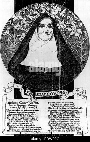 278 StateLibQld 2 102372 Memorial Karte für Mutter Maria Vincent Whitty Stockfoto