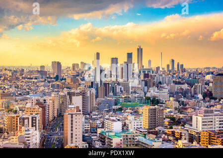 Tokio, Japan Stadtbild über Bunkyo Ward in Richtung Shibuya Ward. Stockfoto