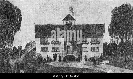 248 StateLibQld 1 196287 Plan der neuen zweistöckigen Klubhaus am Nudgee Golf Club, Brisbane, 1930 Stockfoto