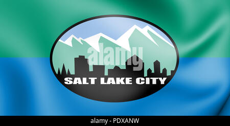 3D-Markierung von Salt Lake City (Utah), USA. 3D-Darstellung. Stockfoto