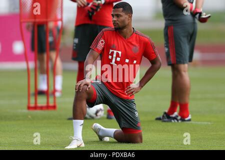 Rottach Egern, Deutschland. 02 Aug, 2018. firo: 02.08.2018, Fuvuball, 1.Bundesliga, Saison 2018/2019, FC Bayern München, München, Trainingslager in Rottach-Egern, Serge Gnabry (FC Bayern) | Verwendung der weltweiten Kredit: dpa/Alamy leben Nachrichten Stockfoto