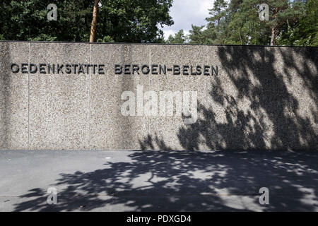 August 10, 2018 - Belsen, Niedersachsen, Deutschland - die Gedenkstätte Bergen-Belsen erinnert an die rund 20.000 Toten Der kriegsgefangenenlager auf dem Gelände und den ca. 52.000 Toten des KZ Bergen-Belsen Credit: Jannis Grosse/ZUMA Draht/Alamy leben Nachrichten Stockfoto