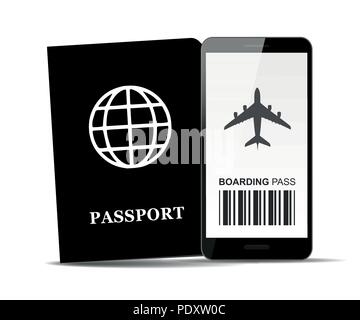 Digitale baording Pass Pass document Vector EPS Abbildung 10 Stock Vektor