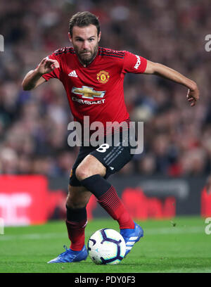 Juan Mata von Manchester United während des Spiels in der Premier League in Old Trafford, Manchester. DRÜCKEN SIE VERBANDSFOTO. Bilddatum: Freitag, 10. August 2018. Siehe PA-Story SOCCER man Utd. Das Foto sollte lauten: Nick Potts/PA Wire. EINSCHRÄNKUNGEN: Keine Verwendung mit nicht autorisierten Audio-, Video-, Daten-, Fixture-Listen, Club-/Liga-Logos oder „Live“-Diensten. Online-in-Match-Nutzung auf 120 Bilder beschränkt, keine Videoemulation. Keine Verwendung in Wetten, Spielen oder Veröffentlichungen für einzelne Vereine/Vereine/Vereine/Spieler. Stockfoto