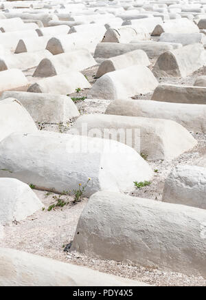 Die typischen weißen Graves, Alte Jüdische Friedhof Miaara, Marrakesch, Marokko Stockfoto