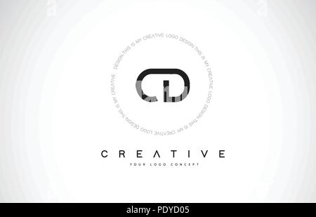 CD-C D Logo Design mit schwarzen und weissen Kreative Symbol Text schreiben Vektor. Stock Vektor