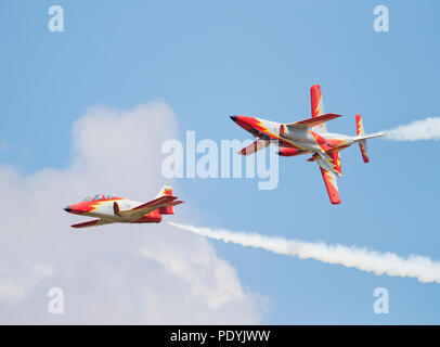 RAF-RIAT 2018, die Spanische Luftwaffe Patrulla Aguila auf der Air Show Fairford, Gloucestershire, Großbritannien anzeigen Stockfoto